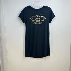 Juicy Couture NEW Size Small Black Cap Sleeve Crew Neck Stretchy Tee Shirt